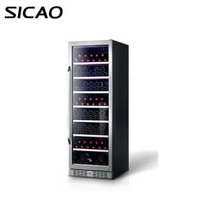 SICAO 450L refroidisseur à vin unique en acier inoxydable à 3 zones