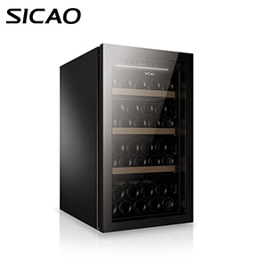 SICAO 121L 48 bouteilles verre miroir porte refroidisseur de vin réfrigérateur